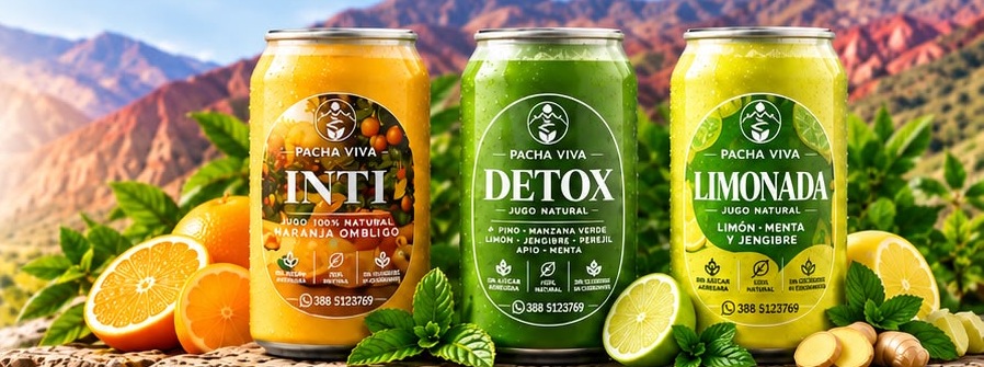 Pacha Viva Inti, Detox y Limonada con paisaje de Jujuy